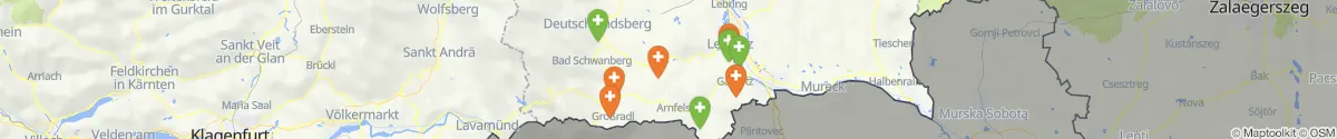 Kartenansicht für Apotheken-Notdienste in der Nähe von Arnfels (Leibnitz, Steiermark)